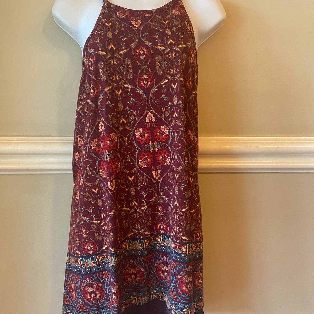 Mini halter top dress. Boho print. Size XL